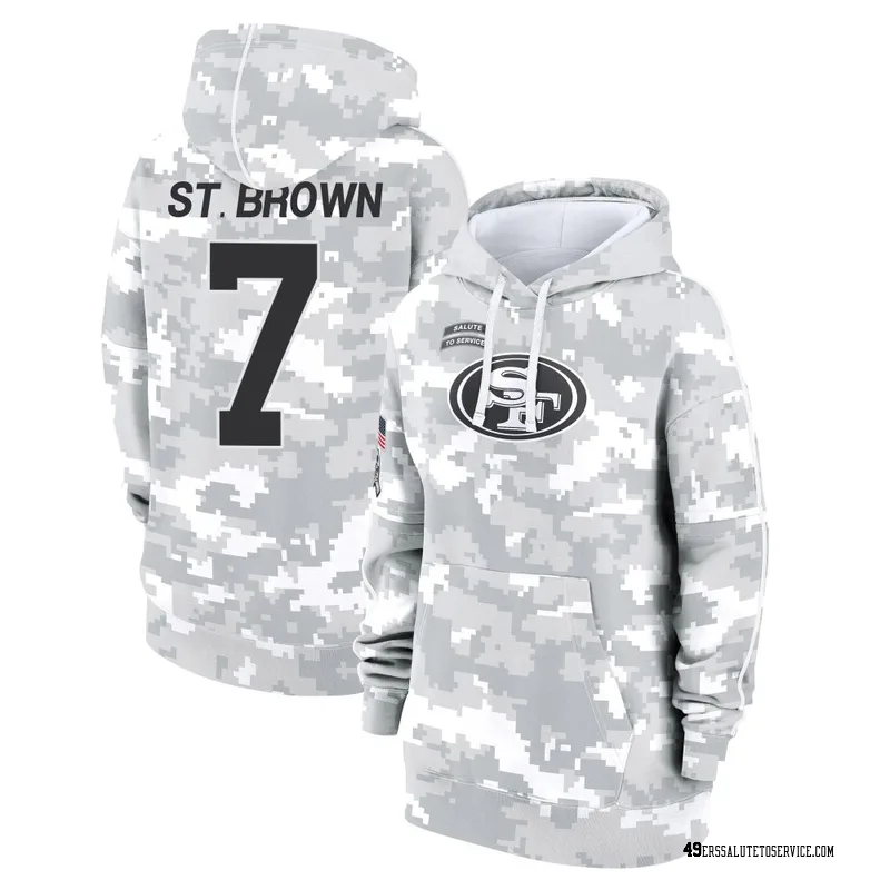 Women's Equanimeous St. Brown San Francisco 49ers Camo Arctic 2024 Salute to Service Club Fleece Pullover Hoodie
