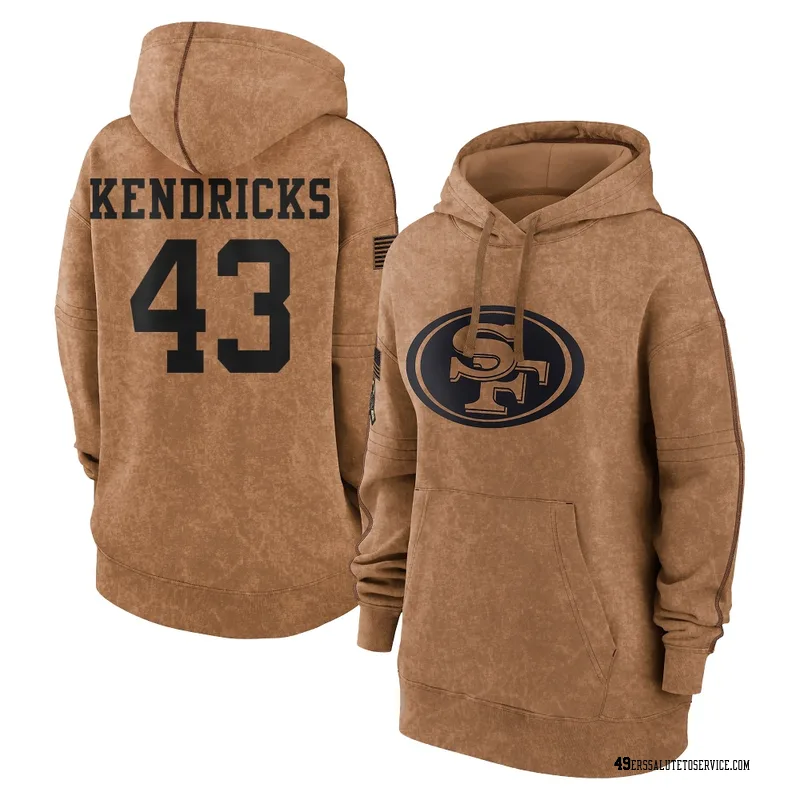 Women's Eric Kendricks San Francisco 49ers Brown 2023 Salute To Service Pullover Hoodie