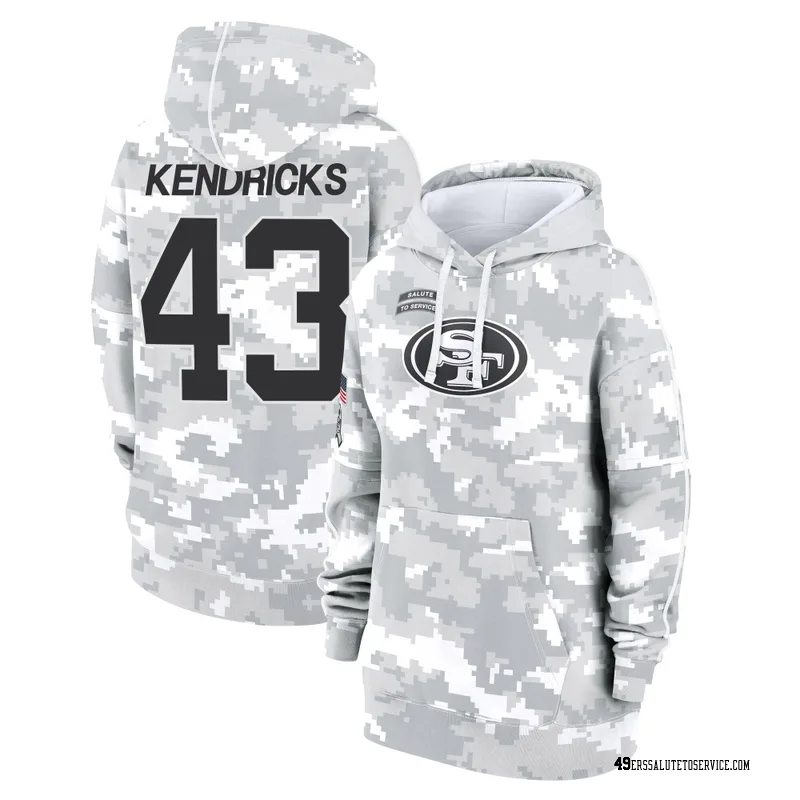 Women's Eric Kendricks San Francisco 49ers Camo Arctic 2024 Salute to Service Club Fleece Pullover Hoodie