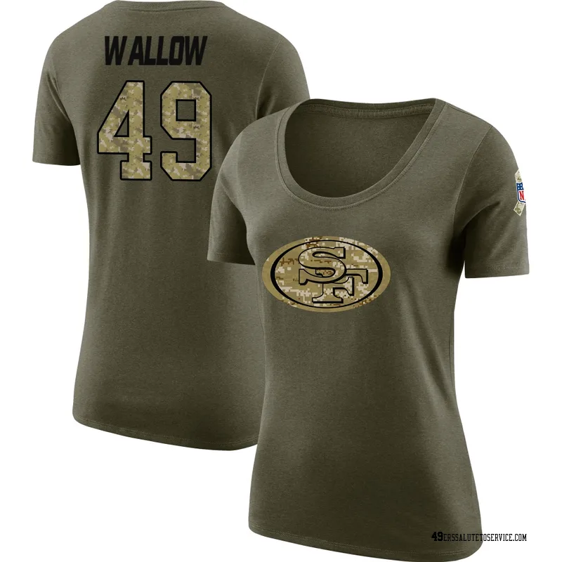 Women's Garret Wallow San Francisco 49ers Legend Olive Salute to Service Scoop Neck T-Shirt