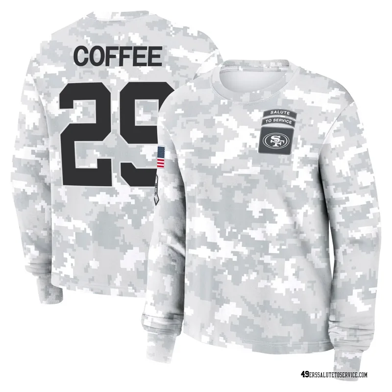 Women's Glen Coffee San Francisco 49ers Camo Arctic 2024 Salute to Service Long Sleeve T-Shirt