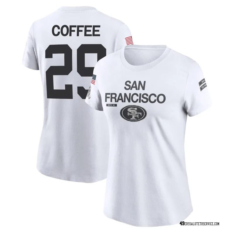 Women's Glen Coffee San Francisco 49ers Legend White 2024 Salute to Service Performance T-Shirt