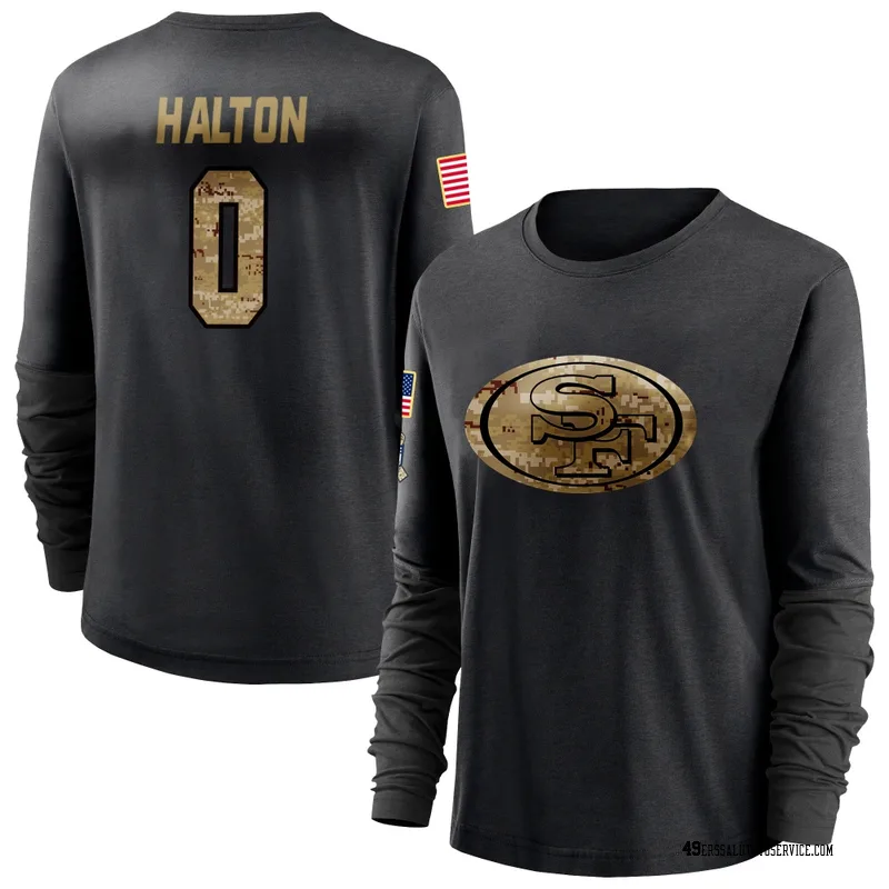 Women's Gracen Halton San Francisco 49ers Black 2020 Salute To Service Sideline Performance Long Sleeve T-Shirt