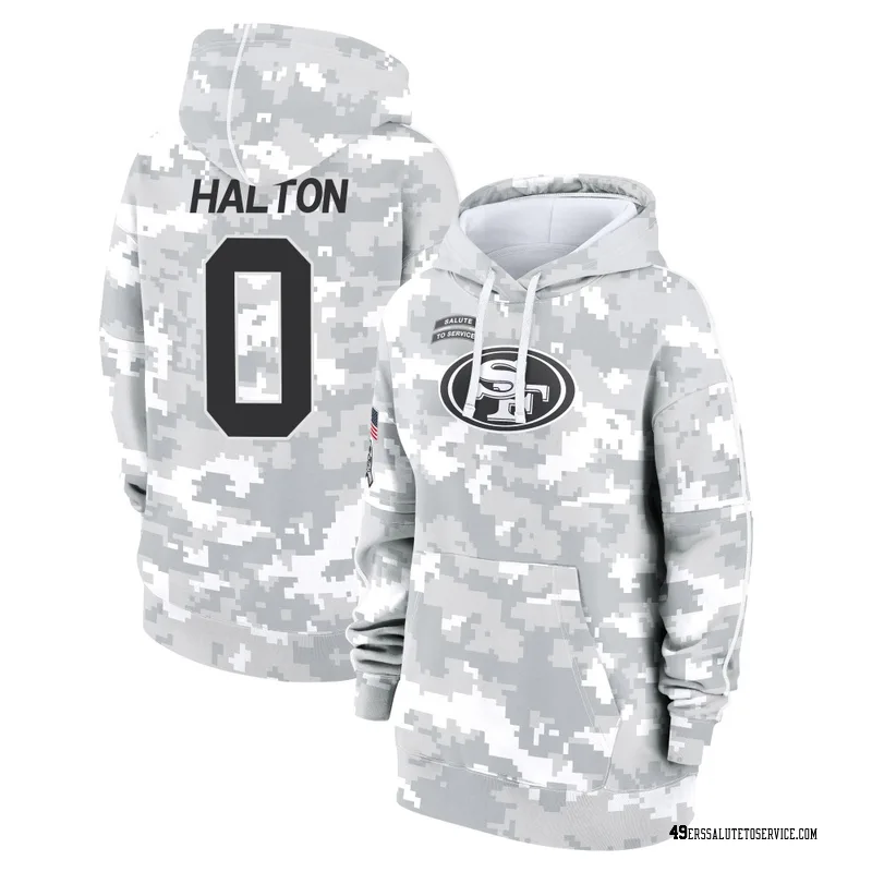 Women's Gracen Halton San Francisco 49ers Camo Arctic 2024 Salute to Service Club Fleece Pullover Hoodie
