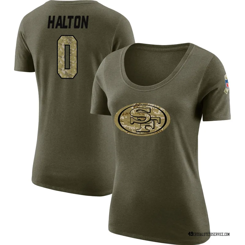 Women's Gracen Halton San Francisco 49ers Legend Olive Salute to Service Scoop Neck T-Shirt