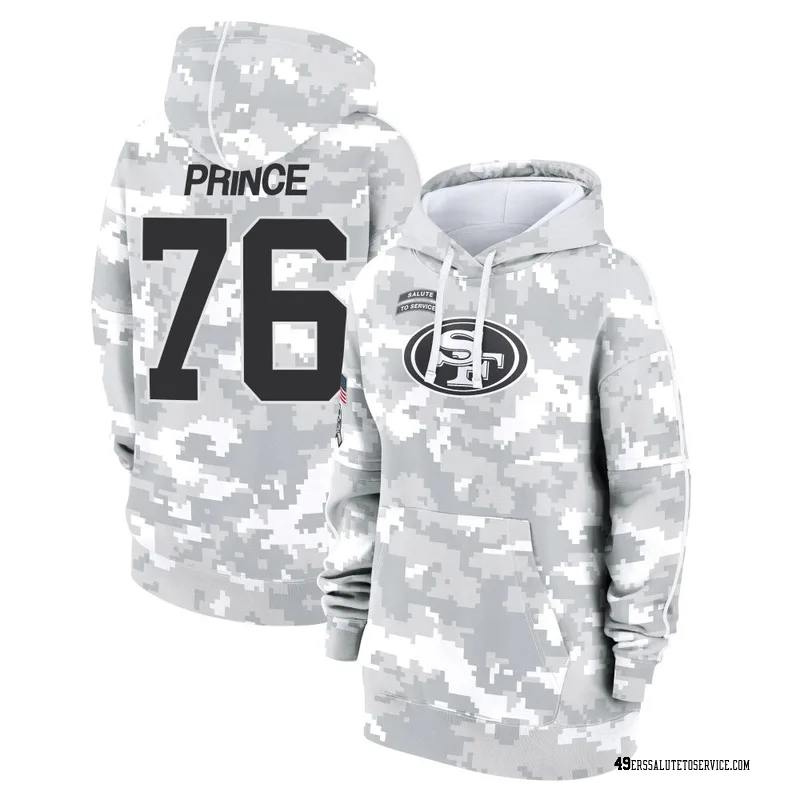 Women's Isaiah Prince San Francisco 49ers Camo Arctic 2024 Salute to Service Club Fleece Pullover Hoodie