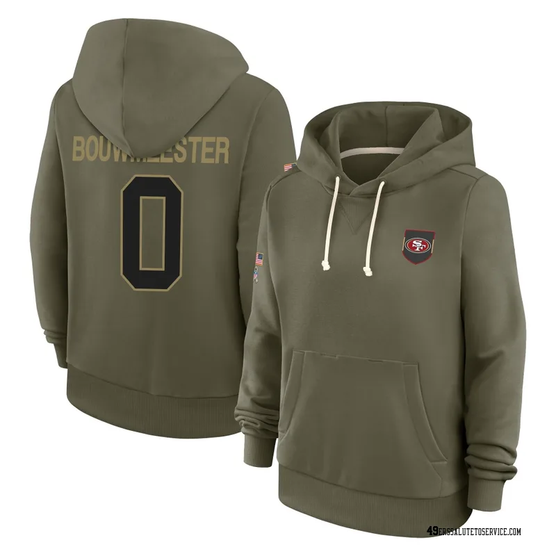 Women's Jack Bouwmeester San Francisco 49ers Olive 2025 Salute to Service Hoodie
