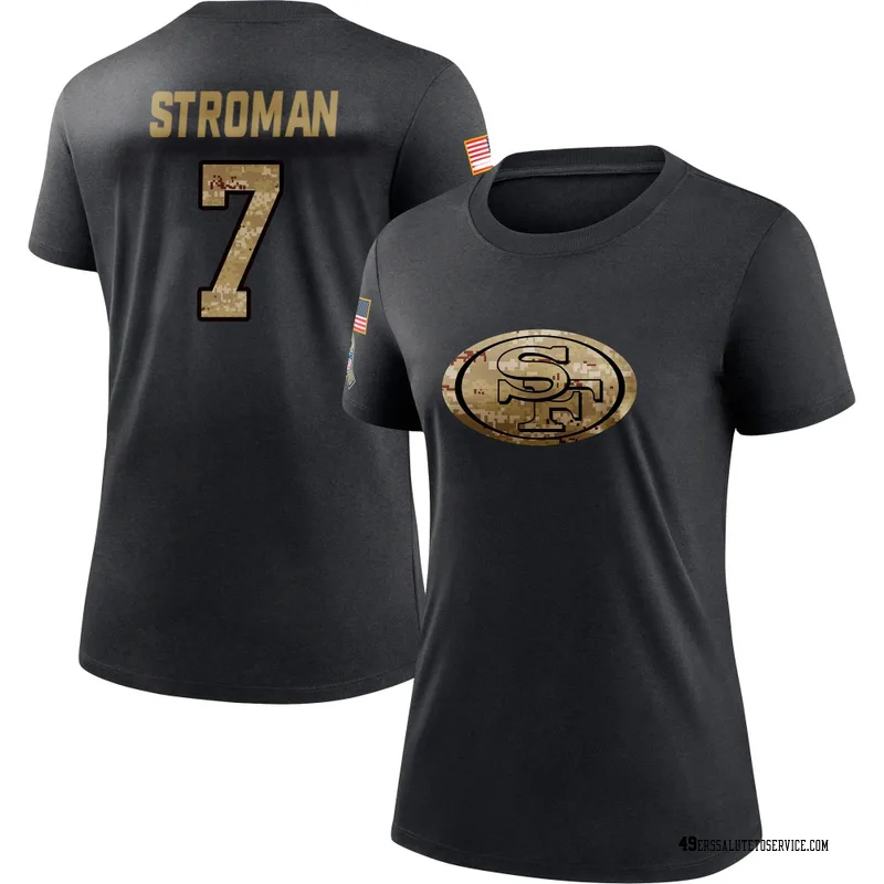 Women's Jalen Stroman San Francisco 49ers Black 2020 Salute To Service Performance T-Shirt