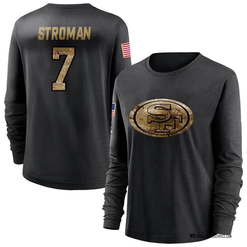 Women's Jalen Stroman San Francisco 49ers Black 2020 Salute To Service Sideline Performance Long Sleeve T-Shirt