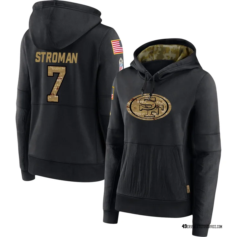 Women's Jalen Stroman San Francisco 49ers Black 2020 Salute to Service Sideline Performance Pullover Hoodie