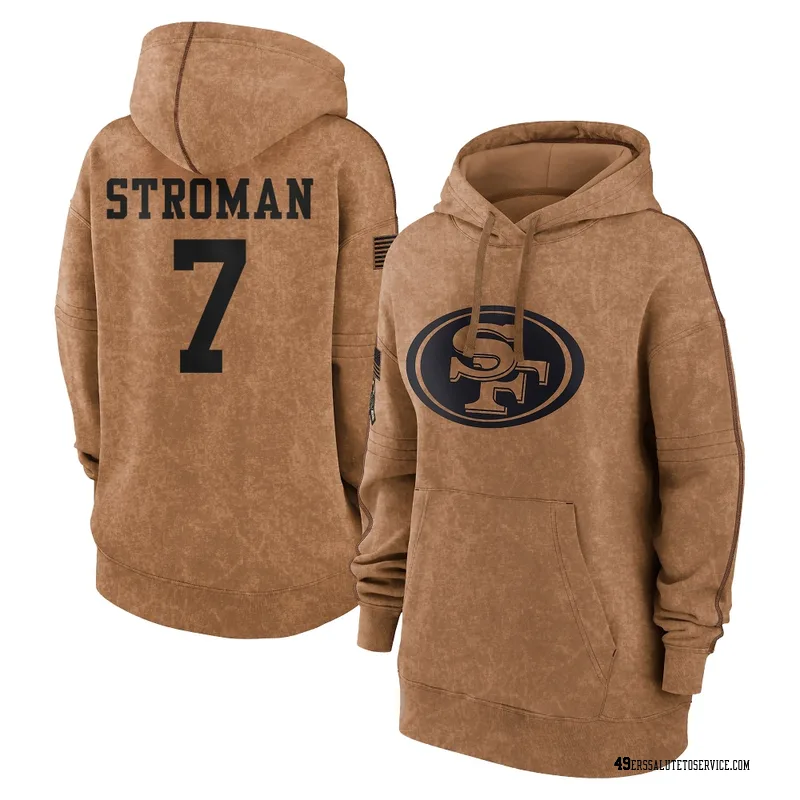 Women's Jalen Stroman San Francisco 49ers Brown 2023 Salute To Service Pullover Hoodie