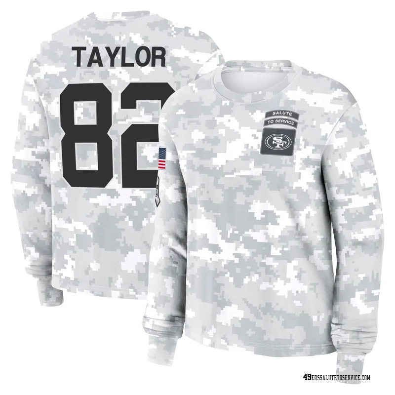 Women's John Taylor San Francisco 49ers Camo Arctic 2024 Salute to Service Long Sleeve T-Shirt