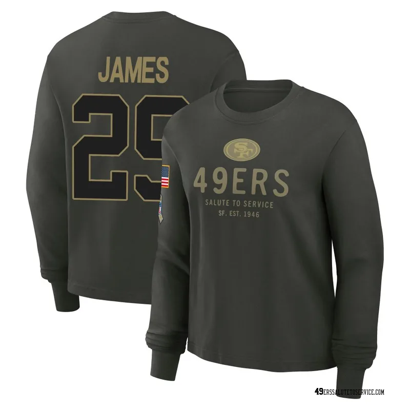 Women's Jordan James San Francisco 49ers Green Dark/ 2025 Salute to Service Sideline Long Sleeve T-Shirt