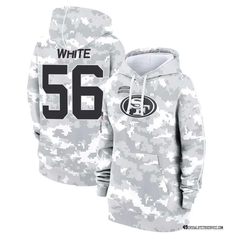 Women's Keion White San Francisco 49ers Camo Arctic 2024 Salute to Service Club Fleece Pullover Hoodie