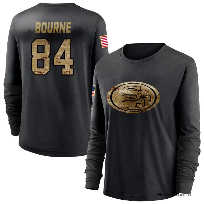 Women's Kendrick Bourne San Francisco 49ers Black 2020 Salute To Service Sideline Performance Long Sleeve T-Shirt