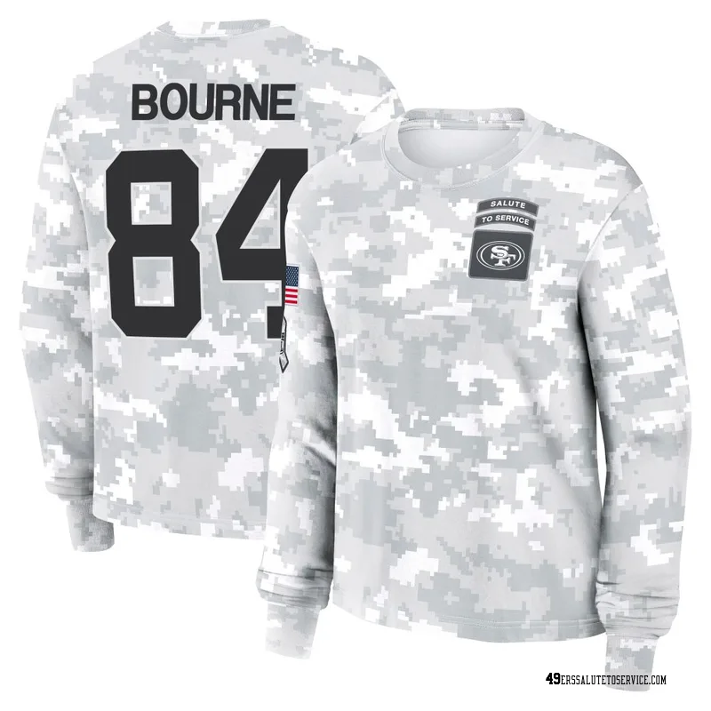 Women's Kendrick Bourne San Francisco 49ers Camo Arctic 2024 Salute to Service Long Sleeve T-Shirt