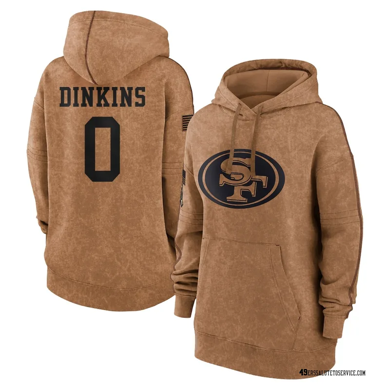 Women's Khalil Dinkins San Francisco 49ers Brown 2023 Salute To Service Pullover Hoodie