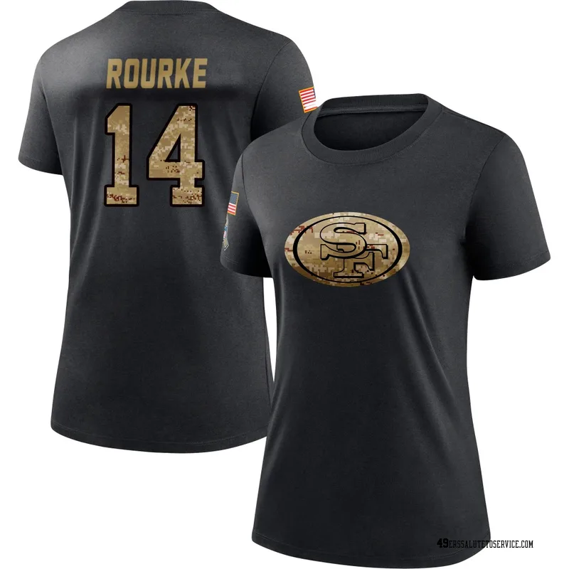 Women's Kurtis Rourke San Francisco 49ers Black 2020 Salute To Service Performance T-Shirt