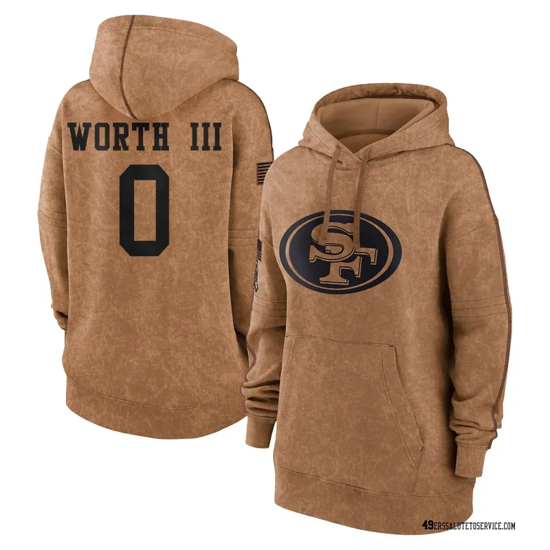 Women's Larry Worth III San Francisco 49ers Brown 2023 Salute To Service Pullover Hoodie