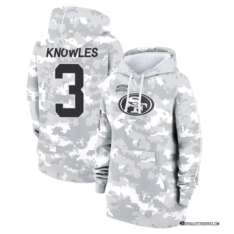 Women's Malik Knowles San Francisco 49ers Camo Arctic 2024 Salute to Service Club Fleece Pullover Hoodie