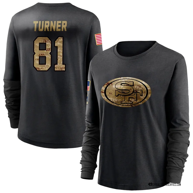 Women's Malik Turner San Francisco 49ers Black 2020 Salute To Service Sideline Performance Long Sleeve T-Shirt