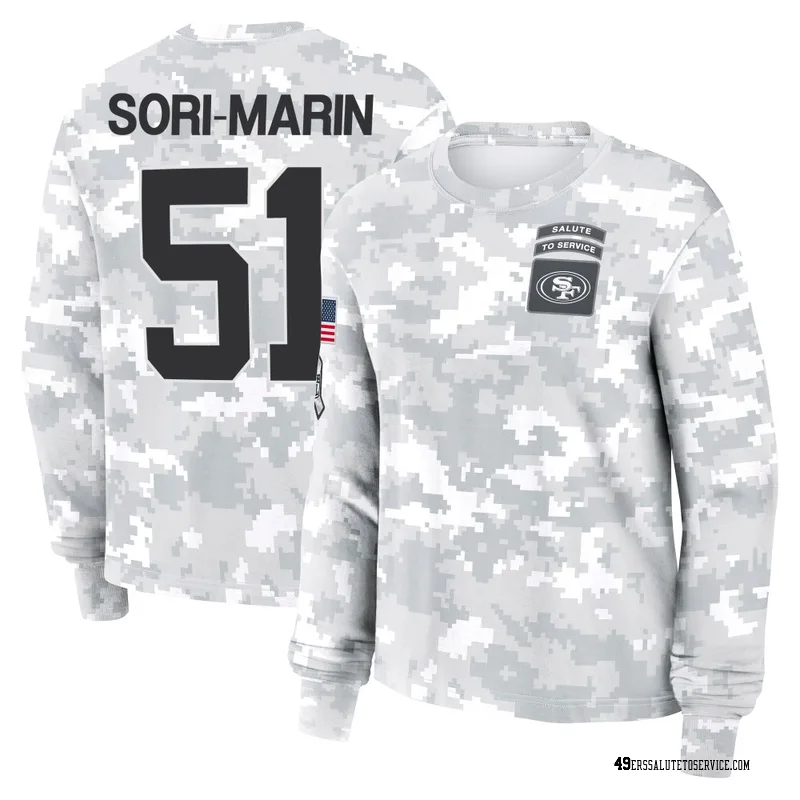Women's Mariano Sori-Marin San Francisco 49ers Camo Arctic 2024 Salute to Service Long Sleeve T-Shirt