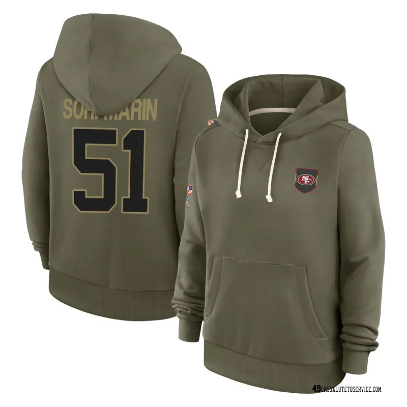Women's Mariano Sori-Marin San Francisco 49ers Olive 2025 Salute to Service Hoodie