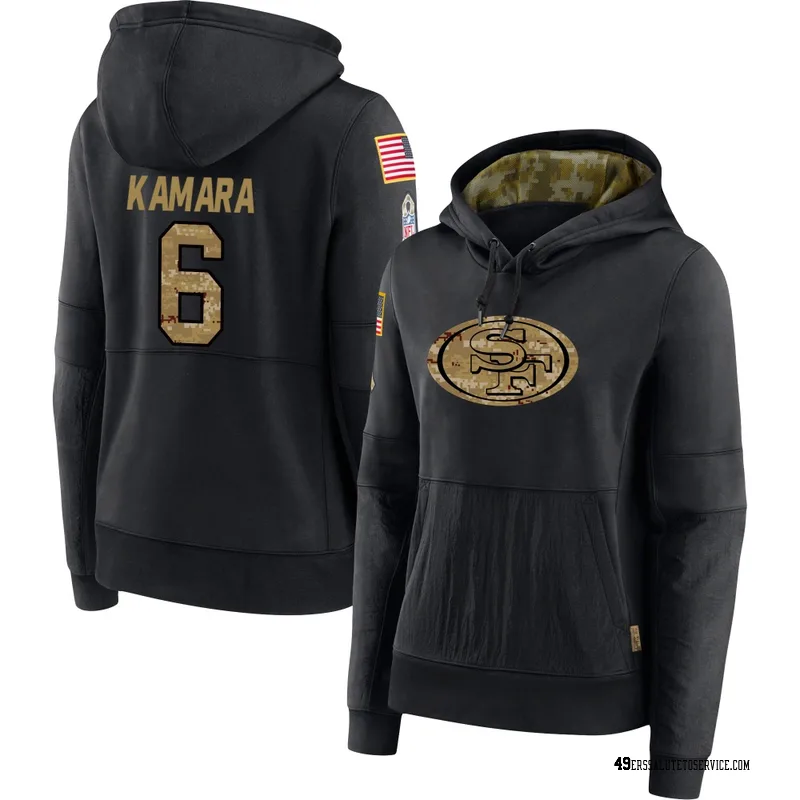 Women's Mikail Kamara San Francisco 49ers Black 2020 Salute to Service Sideline Performance Pullover Hoodie