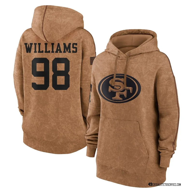 Women's Mykel Williams San Francisco 49ers Brown 2023 Salute To Service Pullover Hoodie