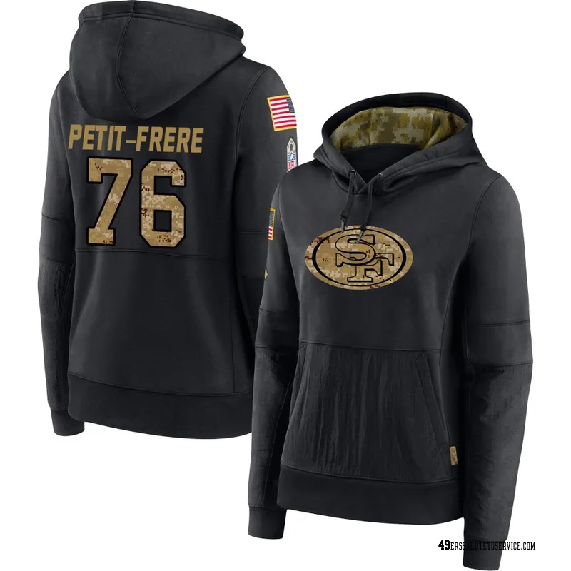 Women's Nicholas Petit-Frere San Francisco 49ers Black 2020 Salute to Service Sideline Performance Pullover Hoodie