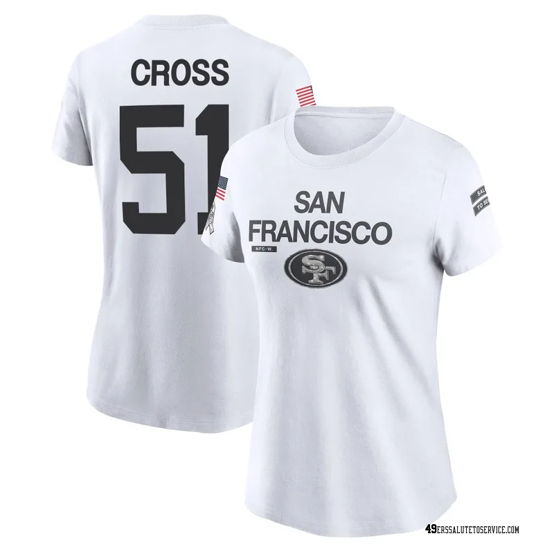 Women's Randy Cross San Francisco 49ers Legend White 2024 Salute to Service Performance T-Shirt