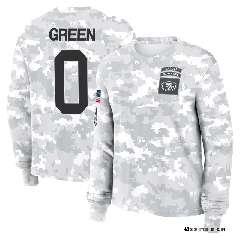 Women's Renardo Green San Francisco 49ers Camo Arctic 2024 Salute to Service Long Sleeve T-Shirt