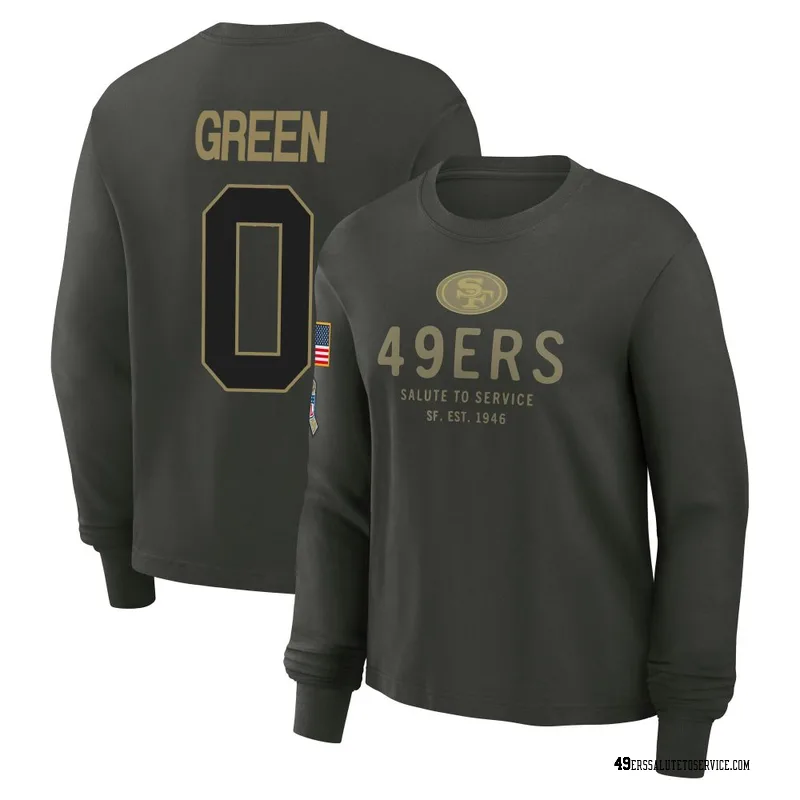 Women's Renardo Green San Francisco 49ers Green Dark/ 2025 Salute to Service Sideline Long Sleeve T-Shirt