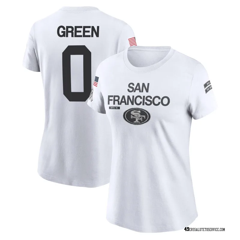 Women's Renardo Green San Francisco 49ers Legend White 2024 Salute to Service Performance T-Shirt