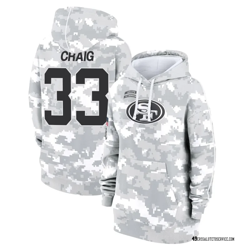 Women's Roger Craig San Francisco 49ers Camo Arctic 2024 Salute to Service Club Fleece Pullover Hoodie