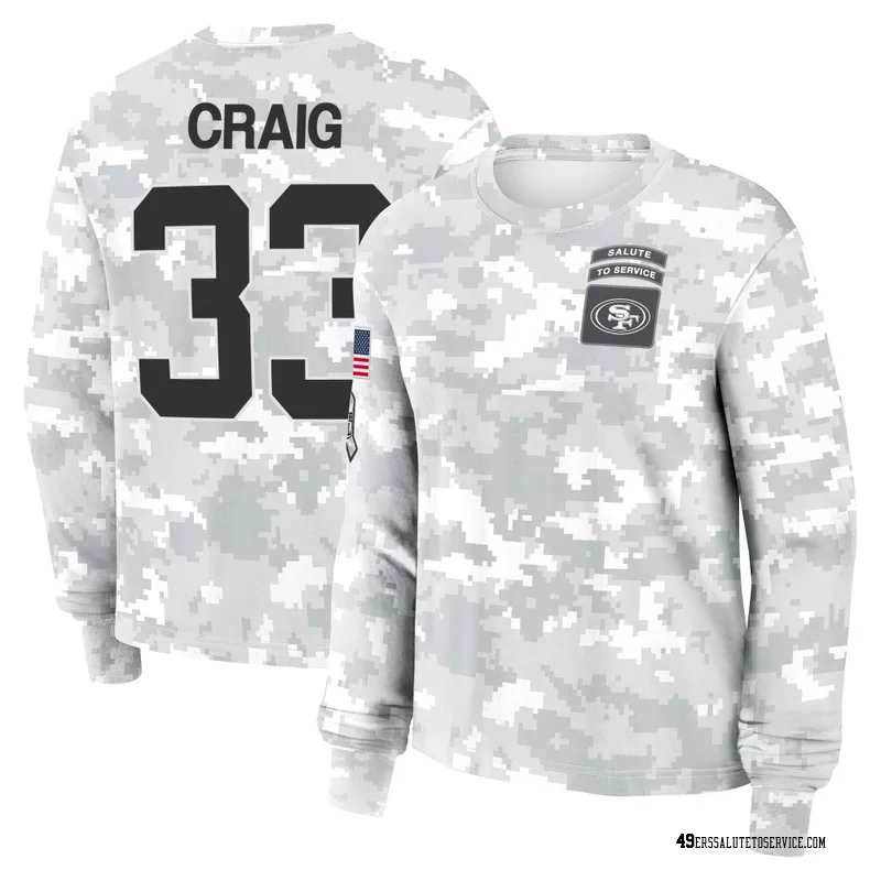 Women's Roger Craig San Francisco 49ers Camo Arctic 2024 Salute to Service Long Sleeve T-Shirt