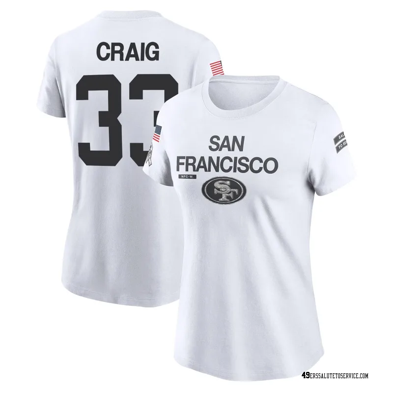 Women's Roger Craig San Francisco 49ers Legend White 2024 Salute to Service Performance T-Shirt