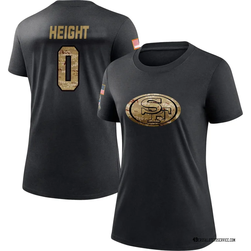 Women's Romello Height San Francisco 49ers Black 2020 Salute To Service Performance T-Shirt