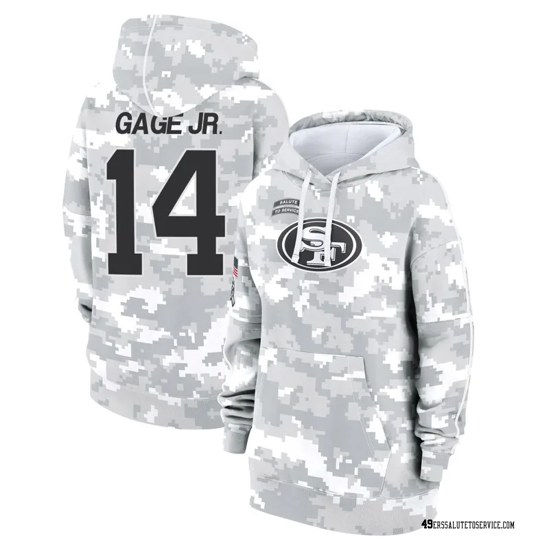 Women's Russell Gage Jr. San Francisco 49ers Camo Arctic 2024 Salute to Service Club Fleece Pullover Hoodie