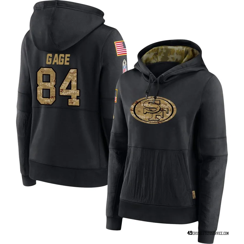Women's Russell Gage San Francisco 49ers Black 2020 Salute to Service Sideline Performance Pullover Hoodie