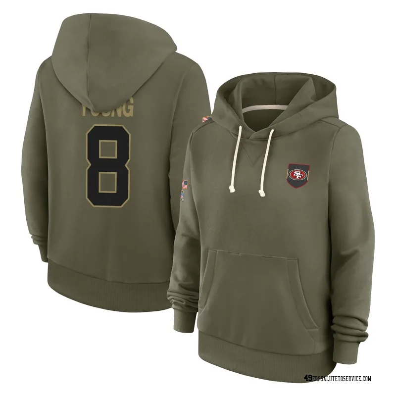 Women's Steve Young San Francisco 49ers Olive 2025 Salute to Service Hoodie