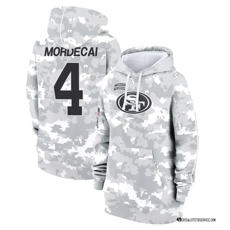 Women's Tanner Mordecai San Francisco 49ers Camo Arctic 2024 Salute to Service Club Fleece Pullover Hoodie