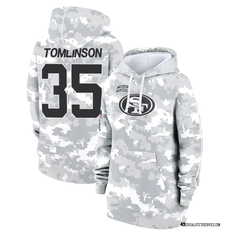 Women's Tre Tomlinson San Francisco 49ers Camo Arctic 2024 Salute to Service Club Fleece Pullover Hoodie