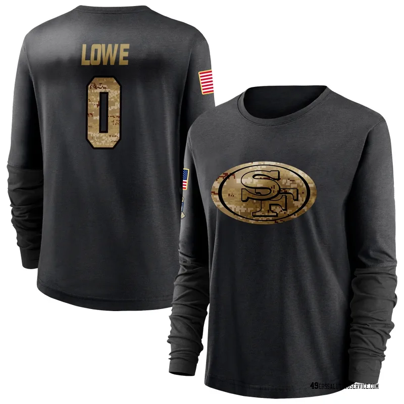 Women's Vederian Lowe San Francisco 49ers Black 2020 Salute To Service Sideline Performance Long Sleeve T-Shirt