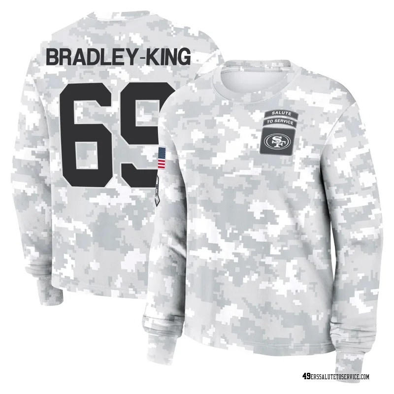 Women's William Bradley-King San Francisco 49ers Camo Arctic 2024 Salute to Service Long Sleeve T-Shirt