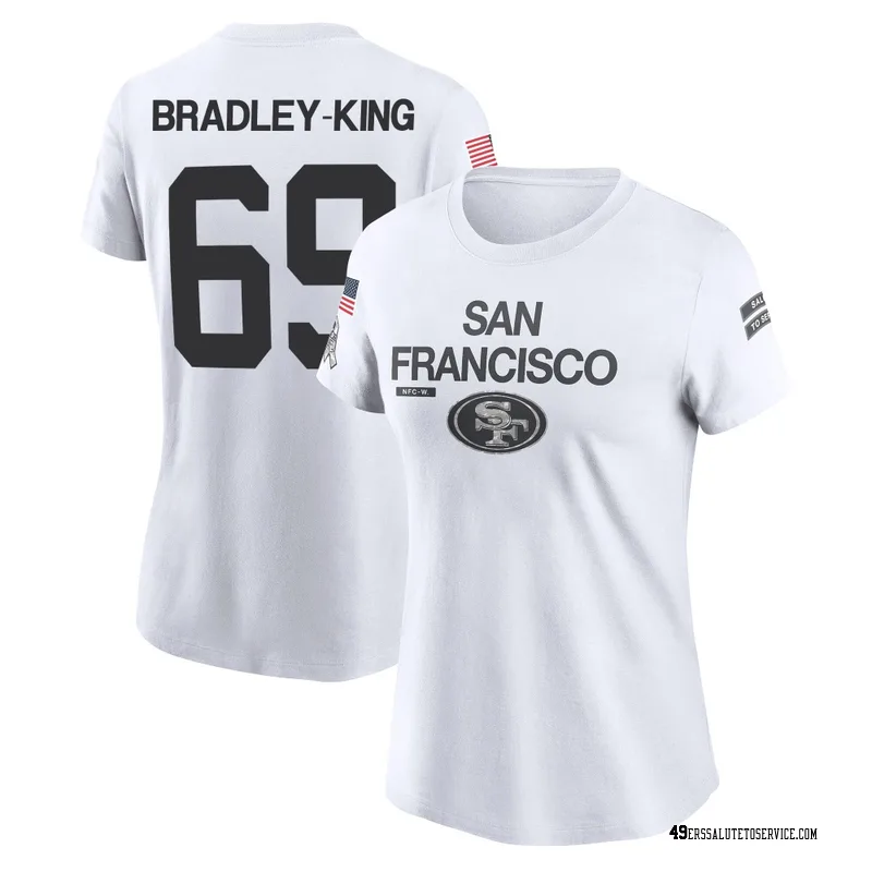 Women's William Bradley-King San Francisco 49ers Legend White 2024 Salute to Service Performance T-Shirt