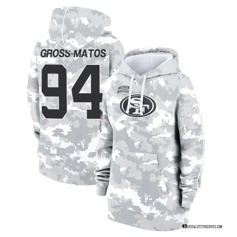 Women's Yetur Gross-Matos San Francisco 49ers Camo Arctic 2024 Salute to Service Club Fleece Pullover Hoodie