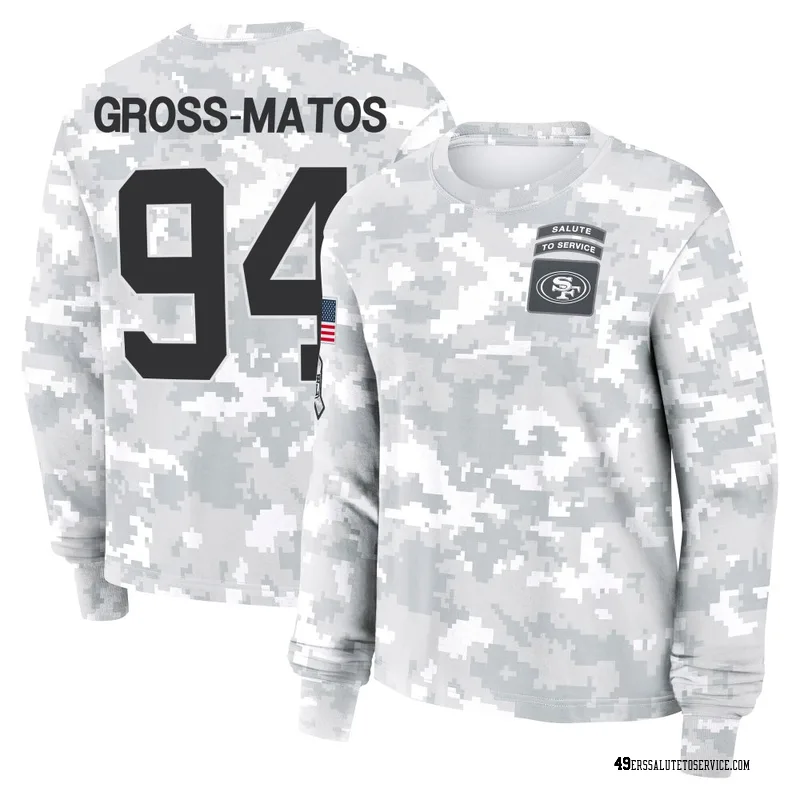 Women's Yetur Gross-Matos San Francisco 49ers Camo Arctic 2024 Salute to Service Long Sleeve T-Shirt
