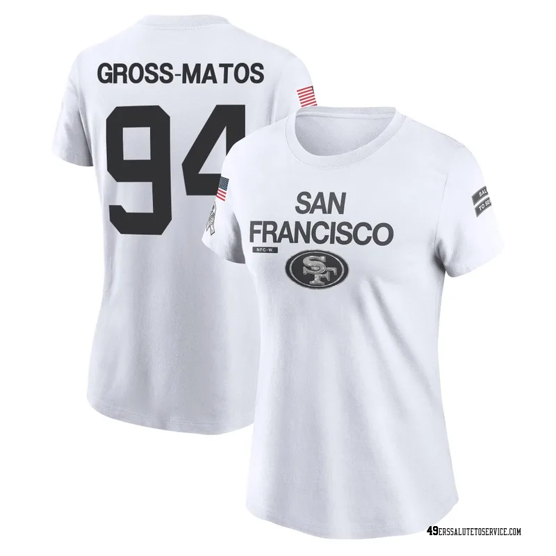 Women's Yetur Gross-Matos San Francisco 49ers Legend White 2024 Salute to Service Performance T-Shirt