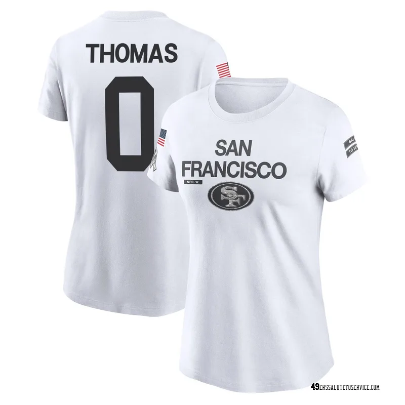 Women's Zach Thomas San Francisco 49ers Legend White 2024 Salute to Service Performance T-Shirt